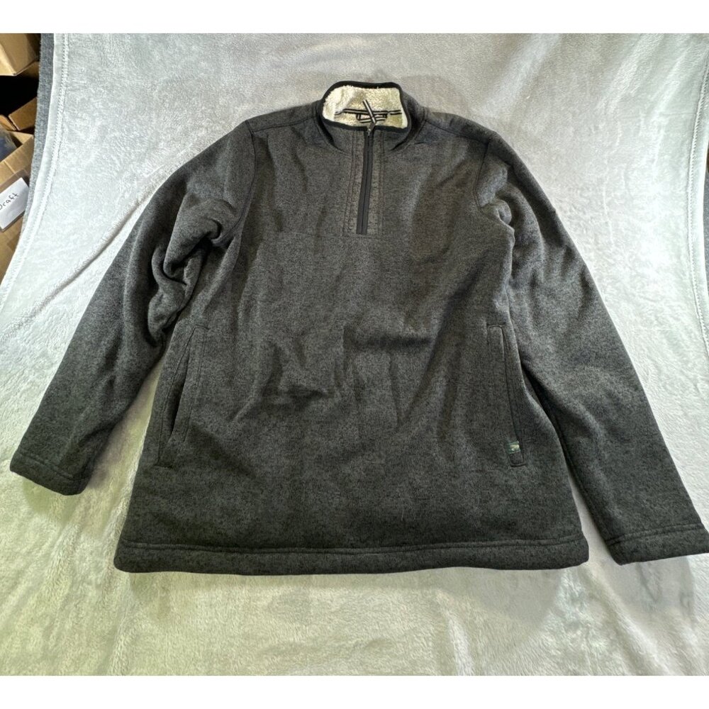 Orvis Mens XL 1/4 Zip Pullover Sweater Gray Fleece Classic Collection